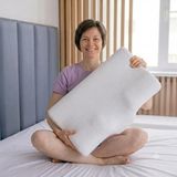 Dear Visco Boyun Yuvalı Servikal Yastık Destekleyici Visco Ortopedik Boyun Yastığı 60*34*11 cm Memory Foam Hafızalı Yastık - 60 x 38 x 11 cm - Beyaz