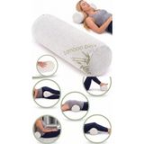 Dear Visco Çok Amaçlı Visco Yastık Bel Boyun Bacak Için Ortopedik Yastık Ergonomik Silindir Yastık 46*14 cm - 45 x 15 cm - Beyaz