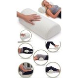 DEAR Visco Çok Amaçlı Yarım Silindir Yastık Boyun Bel Bacak Için Çoklu Kullanıma Uygun Memory Foam Boyun Yastığı 42*18*9 cm - Beyaz