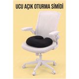 Dear Visco Siyah Ucu Açık Ortopedik Oturma Simidi Çökme Yapmayan Orta Sert Sünger Minder 43*9.5 cm DVM-06S