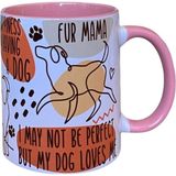 Dearenscom Dog Lovers Renkli Kupa - Pembe - 300 ml