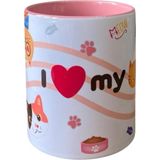 Dearenscom My Love Cat Pembe Kupa - 300 ml