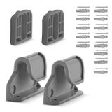 Dearlomum Geri çekilebilir bebek kapısı yedek parçaları, orijinal donanım seti (2 x mandal + 2 x braket + 1 vida seti), geri çekilebilir kapı asin için B09K7GXDVT/B09K7J4PH2/B09XMRJ87H (gri)