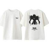 Death Note Ryuk1 Tasarım Sırt Baskılı Pamuk Beyaz Oversize T-Shirt