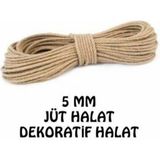 Deba 5 mm Tam 100 Metre Jüt Halat Ip Dekoratif Hasır Ip Kendir