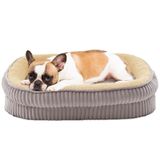 DEBANG HOME Küçük Köpek Irkları için Ortopedik Köpek Yatağı, Destekleyici Yumurta Sandığı Köpüğü Köpek Kanepeleri, Oval köpek kulübesi yatağı, Çıkarılabilir Yıkanabilir Kapaklı ve Kaymaz Tabanlı Evcil Hayvan