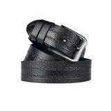 debbah %100 Hakiki Deri Erkek Kot Spor Kemer 4.5 Cm Manda Derisi Hediyelik Kemer (Desenli Siyah, 105 CM)