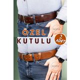 debbah %100 Hakiki Manda Derisi 2' Li Erkek Kemer Taba Kahverengi Kot Kemer 4.5cm
