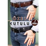 debbah Hakiki Manda Derisi Erkek Spor Siyah Ve Kahverengi 2li Deri Kemer Erkek Kot Gerçek Deri Kemer