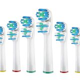 DeBizz Braun Oral B, Fit Pro 1000, Pro-Health, Vitality, Smart 1500, Pro 100, vb. ile Uyumlu Çift Temiz Yedek Diş Fırçası Başlıkları Elektrikli Diş Fırçası Başlıkları - 8'li Paket