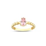 Debora Jewelry 14 Ayar Altın Damla Model Pembe Turmalin Taşlı Yüzük