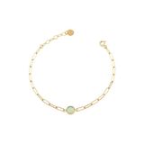 Debora Jewelry 14 Ayar Altın Yeşil Kuvars Taşlı Ataç Modeli Bileklik