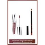 Deborah 09 Super Gloss + Deborah 24 Ore Dudak Kalemi No : 4 Brown