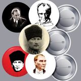 DeBu 5 Farklı Çeşit Atatürk Yaka Rozeti 58 mm Büyük Boy - 10'lu Paket