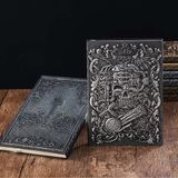 Debug Hediyelik Kurukafa Kabartmalı Deri Defter