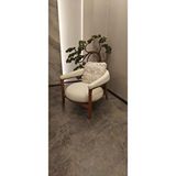 Deby Wood Armchair Berjer Krem