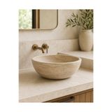 DECA STONE Traverten Çanak Bej Mermer Lavabo