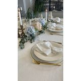 Decamor Home 6 'lı Keten Dokulu Beyaz Peçete Kumaş Peçete - 35 x 35 cm
