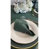 Decamor Home 6’lı Keten Dokulu Haki Yeşil Kumaş Peçete - 35 x 35 cm