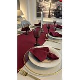 Decamor Home 6’lı Keten Dokulu Şarabi Bordo Kumaş Peçete - 35 x 35 cm