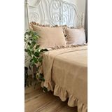Decamor Home Fırfırlı Bej Yatak Örtüsü Çift Kişilik - 250 x 260 cm
