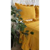 Decamor Home Fırfırlı Hardal Sarı Yatak Örtüsü Seti Çift Kişilik - 250 x 260 cm