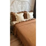 Decamor Home Fırfırlı Kahverengi Yatak Örtüsü Seti Çift Kişilik - 250 x 260 cm