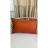 Decamor home İnci Kadife Dokulu Kiremit Rengi Tarçın Düz Kırlent Kılıfı 1 Adet