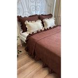 Decamor Home Kahverengi Fırfırlı Yatak Örtüsü Çift Kişilik - 250 x 260 cm