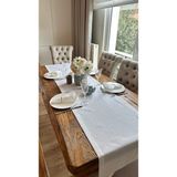 Decamor Home Keten Dokulu Dertsiz Beyaz Uzun Runner - 50 x 260 cm