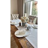 Decamor Home Keten Dokulu Dertsiz Beyaz Uzun Runner - 50 x 280 cm