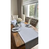 Decamor Home Keten Dokulu Dertsiz Gri Uzun Runner - 50 x 260 cm