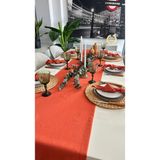 Decamor Home Keten Dokulu Dertsiz Kiremit - Turuncu Uzun Runner - 50 x 260 cm