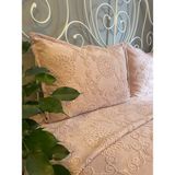 Decamor Home Nakışlı Pembe Yatak Örtüsü Seti Işleme Detaylı Çok Amaçlı Örtü - 220 x 240 cm