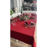 Decamor Home Pamuklu Dertsiz Leke Tutmaz Sıvı Geçirmez Kumaş Bordo Masa Örtüsü - 150 x 260 cm