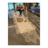 Decamor home Premium Select Bej Dantel Detaylı Ekru Runner