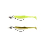 Decathlon Caperlan Sahte Silikon Yem Seti Shadtex 75, 7.5 cm, 2 Adet, Neon Lime/Zeytin Yeşili