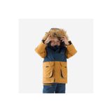 DECATHLON Çocuk Outdoor Parka, Kapüşonlu Kışlık Mont, Sarı-Mavi, 3-4 Yaş