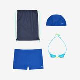 Decathlon Çocuk Yüzücü Seti - Mavi - 100Mayo/Yüzme Gözlüğü/Bone/Çanta