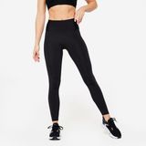 Decathlon Domyos 500 Fitness Kardiyo Kadın Baskılı Siyah Toparlayıcı Spor Taytı