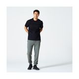 Decathlon Domyos 500 Regular Fitness Hafif Antrenman Siyah Erkek Sporcu T-Shirt