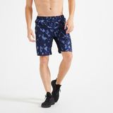 Decathlon Domyos Erkek Kamuflaj Desenli Spor Şortu 120 - Fitness Kardiyo - Mavi - 2XL