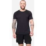 Decathlon Domyos Erkek Kısa Kollu Cross Training Tişörtü - Siyah/gri - Celliant - Siyah - Gri