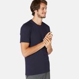 Decathlon DOMYOS Erkek Koyu Mavi Slim Spor Tişörtü 500 - Fitness - XL - Mavi - Siyah