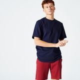 Decathlon Domyos Erkek Lacivert Regular Spor Tişörtü - 500 Essentials - Fitness - Mavi - Siyah