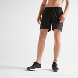 Decathlon DOMYOS Erkek Siyah Kısa Spor Şortu 100 - Fitness Kardiyo