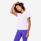 Decathlon Domyos Fitness Eflatun V Yakalı Spor Kadın T-Shirt