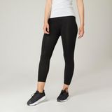 Decathlon Domyos Kadın Siyah Slim Spor Taytı Fit+ 500 - Fitness - 3XL
