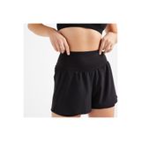 Decathlon-Domyos Kadın Siyah Taytlı Spor Şortu 120 - Fitness Kardiyo (Siyah/M)