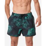 Decathlon Erkek Kısa 15" Boardshort/deniz Şortu - Yeşil - 100 Palm - Yeşil - Siyah